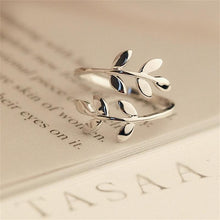 Load image into Gallery viewer, Two colors Olive Tree Branch Leaves Open Ring