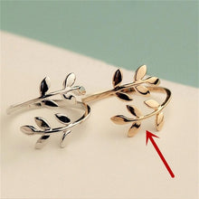 Load image into Gallery viewer, Two colors Olive Tree Branch Leaves Open Ring