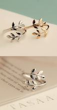 Load image into Gallery viewer, Two colors Olive Tree Branch Leaves Open Ring