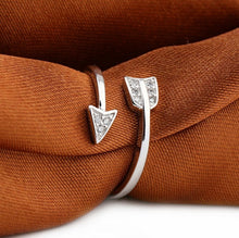 Load image into Gallery viewer, Silver Plated Arrow Crystal Ring