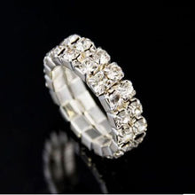 Load image into Gallery viewer, Stunning Multi Row Diamante Stretch Ring
