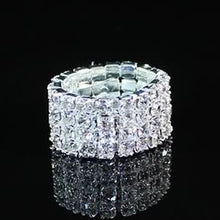 Load image into Gallery viewer, Stunning Multi Row Diamante Stretch Ring