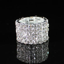 Load image into Gallery viewer, Stunning Multi Row Diamante Stretch Ring