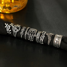 Load image into Gallery viewer, Boho Elephant Flower Midi Finger Rings Set 9pcs