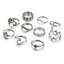 Load image into Gallery viewer, 10pcs/Set Bohemia Wave Rings Set