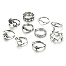 Load image into Gallery viewer, 10pcs/Set Bohemia Wave Rings Set