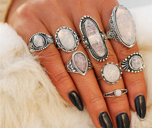 Load image into Gallery viewer, 8 PCS/Set Vintage Opal Knuckle Rings Set
