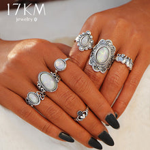 Load image into Gallery viewer, 8 PCS/Set Vintage Opal Knuckle Rings Set