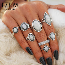 Load image into Gallery viewer, 8 PCS/Set Vintage Opal Knuckle Rings Set