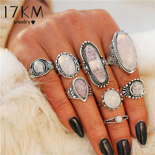 Load image into Gallery viewer, 8 PCS/Set Vintage Opal Knuckle Rings Set