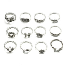 Load image into Gallery viewer, 12pcs/Set Bohemia Silver Arrow Animal Ring