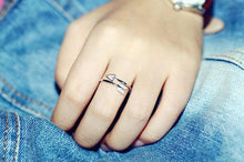 Load image into Gallery viewer, Silver Plated Arrow Crystal Ring