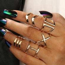Load image into Gallery viewer, 5 Pcs/ Set Classic Gold  V Chevron Rings