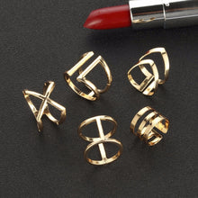 Load image into Gallery viewer, 5 Pcs/ Set Classic Gold  V Chevron Rings
