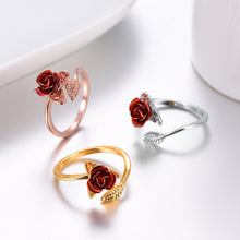 Load image into Gallery viewer, Red Rose Garden Flower Ring