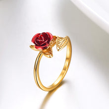 Load image into Gallery viewer, Red Rose Garden Flower Ring