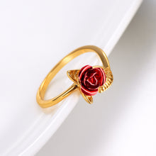 Load image into Gallery viewer, Red Rose Garden Flower Ring
