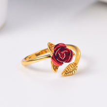 Load image into Gallery viewer, Red Rose Garden Flower Ring