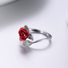 Load image into Gallery viewer, Red Rose Garden Flower Ring