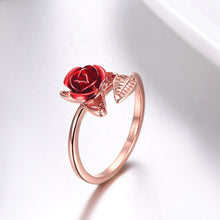 Load image into Gallery viewer, Red Rose Garden Flower Ring