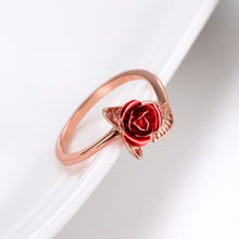 Load image into Gallery viewer, Red Rose Garden Flower Ring