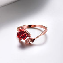 Load image into Gallery viewer, Red Rose Garden Flower Ring