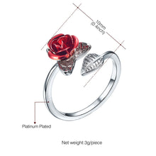 Load image into Gallery viewer, Red Rose Garden Flower Ring