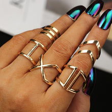 Load image into Gallery viewer, 5 Pcs/ Set Classic Gold  V Chevron Rings