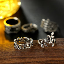 Load image into Gallery viewer, Boho Elephant Flower Midi Finger Rings Set 9pcs