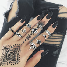 Load image into Gallery viewer, Tocona Vintage Black Rhinestone Ring