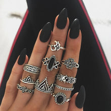 Load image into Gallery viewer, Tocona Vintage Black Rhinestone Ring