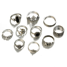 Load image into Gallery viewer, Tocona Vintage Black Rhinestone Ring