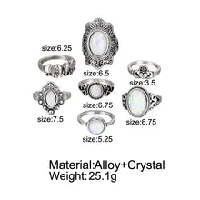 Load image into Gallery viewer, 8 PCS/Set Vintage Opal Knuckle Rings Set