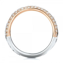 Load image into Gallery viewer, Two-tone Color Rose Gold Flower Cubic Zirconia Ring