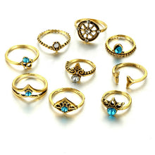 Load image into Gallery viewer, 9pcs/Set Bohemia CrownRings Set
