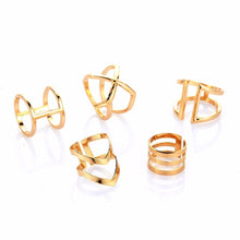 Load image into Gallery viewer, 5 Pcs/ Set Classic Gold  V Chevron Rings