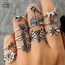 Load image into Gallery viewer, 12pcs/Set Bohemia Silver Arrow Animal Ring