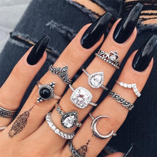 Load image into Gallery viewer, 10 Pcs/set Bohemian Retro Silver Ring Set