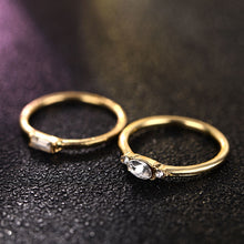 Load image into Gallery viewer, 4 Pcs/set Crystal Zircon Gold Ring Set