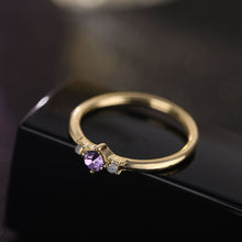 Load image into Gallery viewer, 4 Pcs/set Crystal Zircon Gold Ring Set