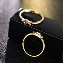 Load image into Gallery viewer, 4 Pcs/set Crystal Zircon Gold Ring Set