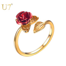 Load image into Gallery viewer, Red Rose Garden Flower Ring