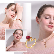 Load image into Gallery viewer, Red Rose Garden Flower Ring