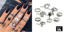 Load image into Gallery viewer, 20 Styles Women Bohemian Vintage Opal  Silver Rings Set