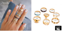 Load image into Gallery viewer, 20 Styles Women Bohemian Vintage Opal  Silver Rings Set