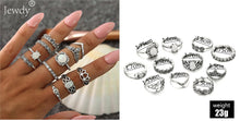 Load image into Gallery viewer, 20 Styles Women Bohemian Vintage Opal  Silver Rings Set