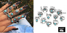 Load image into Gallery viewer, 20 Styles Women Bohemian Vintage Opal  Silver Rings Set