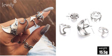 Load image into Gallery viewer, 20 Styles Women Bohemian Vintage Opal  Silver Rings Set