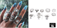 Load image into Gallery viewer, 20 Styles Women Bohemian Vintage Opal  Silver Rings Set
