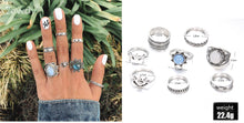 Load image into Gallery viewer, 20 Styles Women Bohemian Vintage Opal  Silver Rings Set
